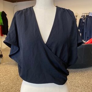 Zara black lightweight wrap top size small